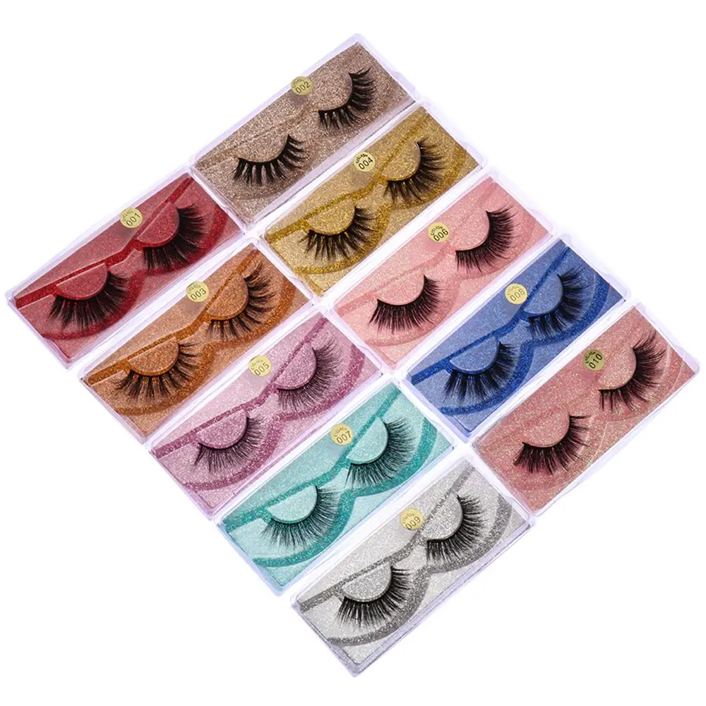 

3D Mink Hair False Eyelashes Wispy Cross Natural Long Lashes Lightweight Handmade Mink Eyelashes Fluffy Eye Extension Tools