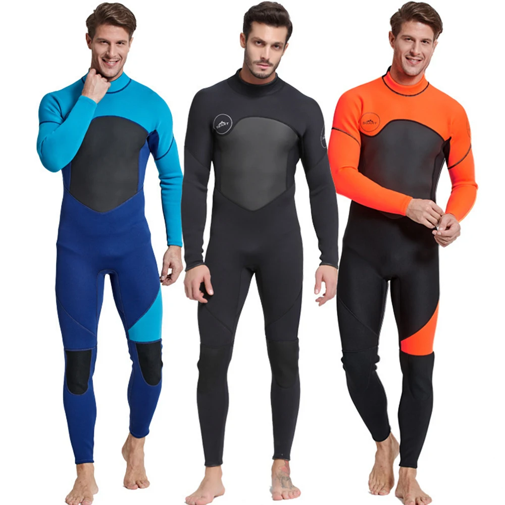 Men's full-body wetsuit 3MM neoprene men's long-sleeved wetsuit suitable for swimming/snorkeling/surfing/underwater hunting