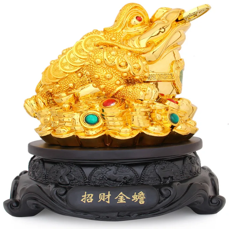 

THE GOLDEN TRIPOD TOAD LUCKY ORNAMENTS LARGE TOAD CRAFTS OFFICE CASHIER HOTEL HOME DECOR