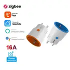Смарт-розетка Tuya ZigBee, 16 А, 3,0 дюйма, с голосовым управлением