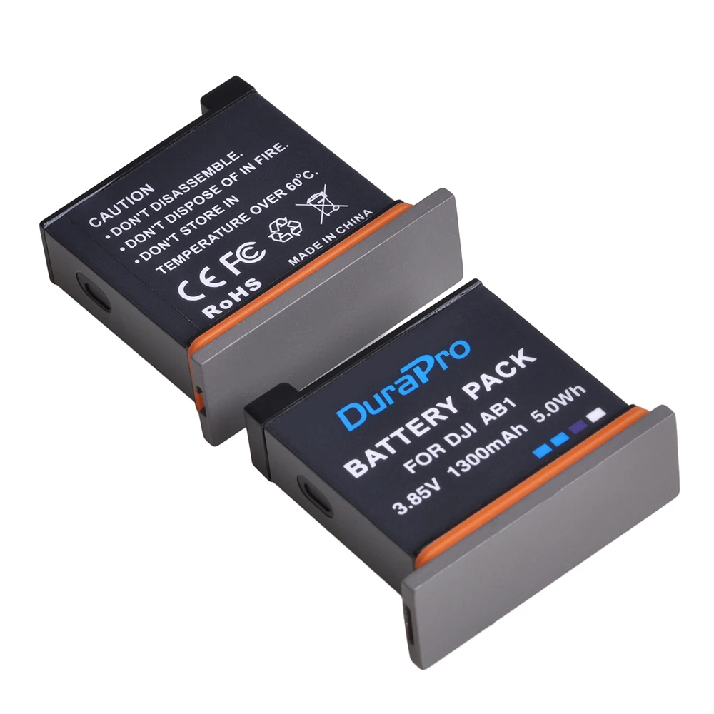 DuraPro 2 шт. 1300 мАч AB1 Замена батарейный блок камеры+ светодиодный 3-слоты USB Зарядное устройство для DJI Osmo AB1 пульт дистанционного управления для спортивной Камера