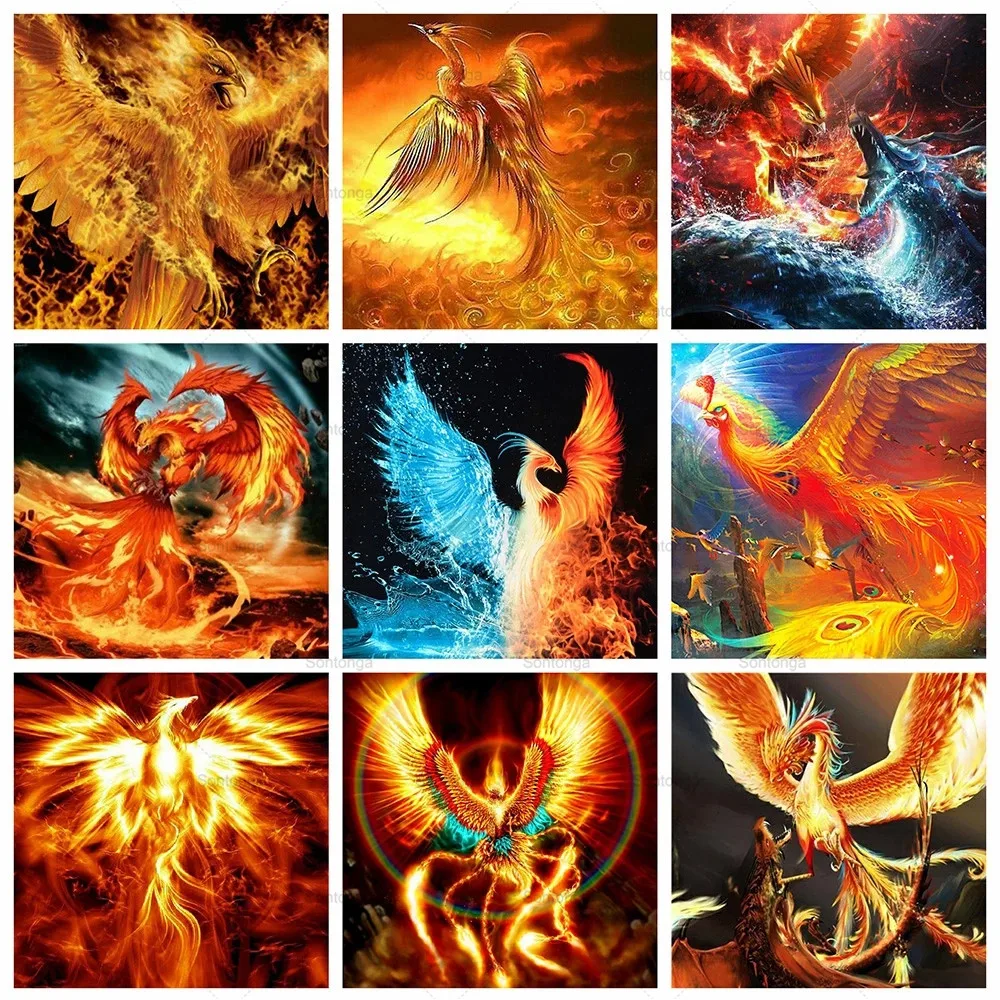

Sontonga Diamond Painting Phoenix 5D Diy Diamond Mosaic Full Layout Rhinestone Embroidery Animals Cross Stitch Kit Home Decor