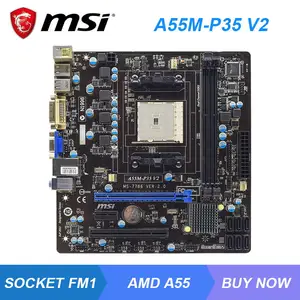 msi a55m p35 v2 socket fm1 amd a55 desktop pc motherboard ddr3 16g pci e x16 dvi 12×usb2 0 6×sata ii micro atx amd a8a6a4 cpus free global