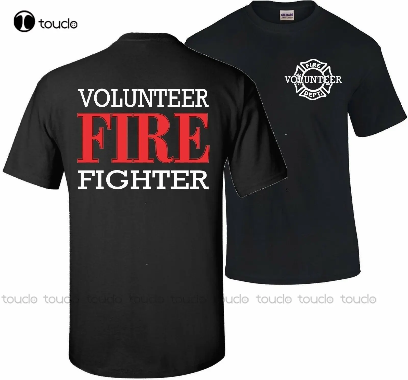 Firefighter Volunteer Fire Rescue Thin Red Line Department Tshirt T Shirt Unisex Women Men Tee Shirt