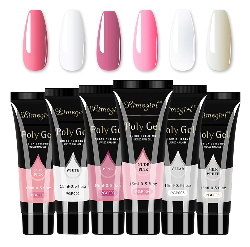 Manicure Set Poly Nail Quick Building Gel Clear Soak Off Polish With UV LED Lamp Kit Professional | Красота и здоровье