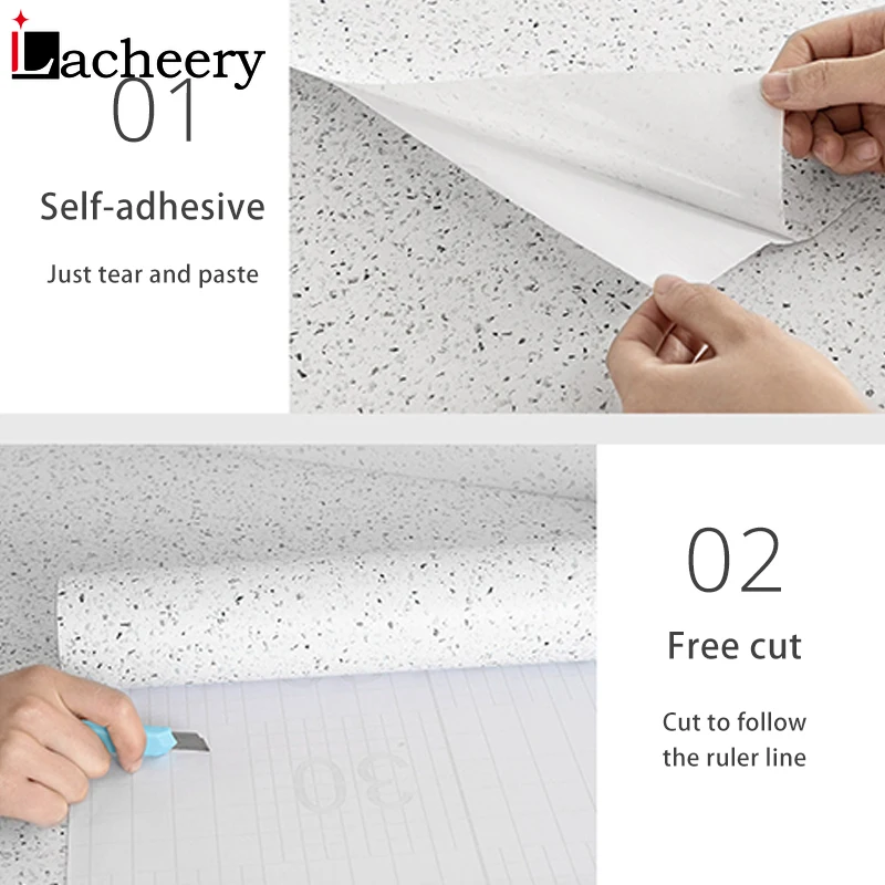 Кухонный шкаф Водонепроницаемые наклейки из гранита, наклейки для ванной комнаты из мраморной плитки, самоклеящаяся обои, декор комнаты, контактная бумага.