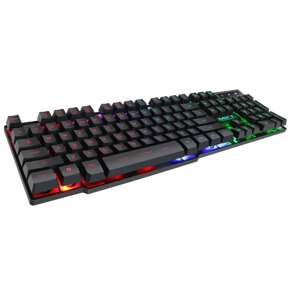 Игровая клавиатура iMice 104 Keycaps механическая с RGB подсветкой игровая наклейкой RU