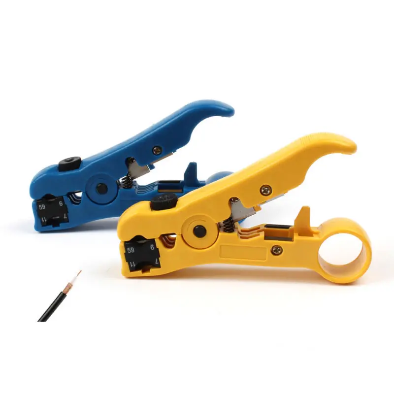 

Universal Cutter Stripper Wire Cable UTP/STP RG59 RG6 Wire Line Cutter Stripping Pliers Crimping Tool Stripper Coaxial Cable