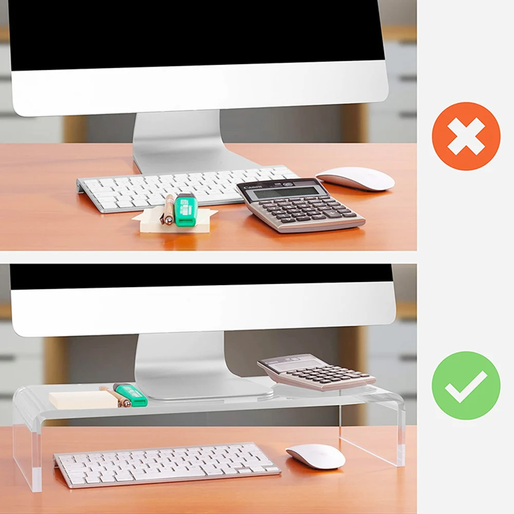 

2021 HOT SALE!Premium Acrylic Computer Monitor Stand Neck Protection Multi-media Desktop Stand Computer Monitor Riser