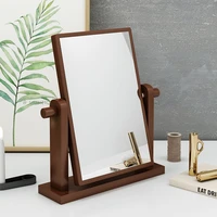 nordic style makeup mirror bedroom decorative wooden frame mirror wooden base desktop cosmetic mirrors beauty tools dropship