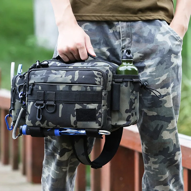 

1Pcs Multifunctional Fishing Tackle Bags Single Shoulder Crossbody Bag Waist Pack Fish Lures Gear Utility Storage Fishing Bag
