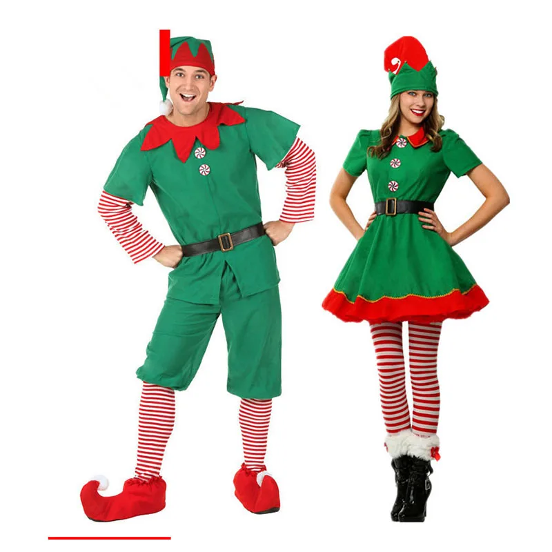 

2022 Christmas Cosplay Halloween Costumes Kids Boy Girls Elf Grinch Dress New Year Xmas Carnival Party Santa Claus with Hat Gift
