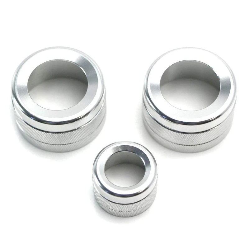 3Pc Silver AC Climate Control Radio Volume Knob Ring Cover Compatible for F10 F11 5 Series 5GT 11-17 F12 F13 6 | Автомобили и