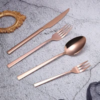 stainless steel cutlery set 4pcs rose gold dinnerware set kitchen tableware spoon fork knife dinner set silverware flatware