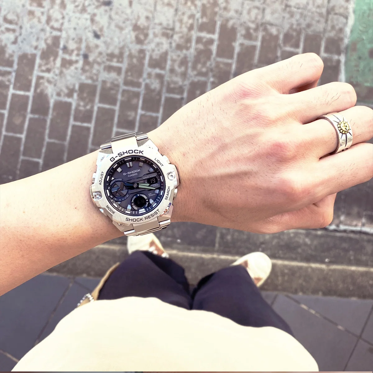 

Мужские часы Casio g shock роскошный комплект военный хронограф светодиодный ные цифровые часы Спортивные кварцевые мужские часы GST-B400D-1A
