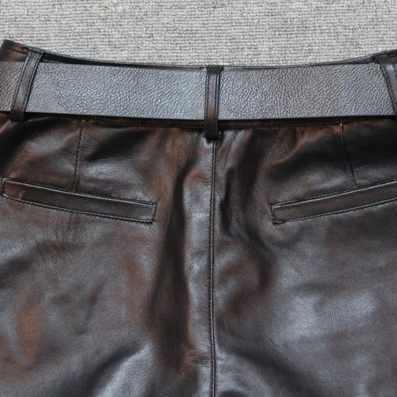 Женские широкие шорты с поясом черные повседневные байкерские из натуральной