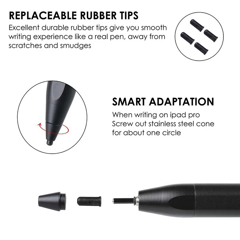 Active Stylus Point Capacitive Pen Styli Touch Screen Pen 4 Replaceable Fine Point Tips For Tablets Smart Phones For Dropship