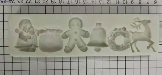 Новогоднее украшение выпечка торта DIY Инструменты Санта олень венок Fondant