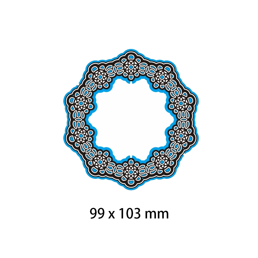 

99*103mm Circle Decoration for Wedding Invitation Card Cutting Dies DIY Scrap Booking Photo Album Embossing Paper Cards