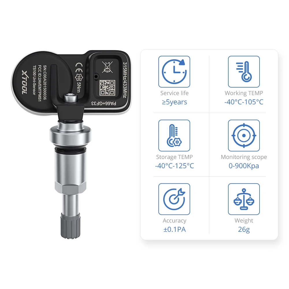 XTOOL TS100 433 & 315MHz TPMS TP100 Датчик сканирования ремонт шин инструменты автомобильные