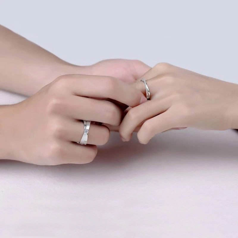 Женское и мужское кольцо из серебра 925 пробы с муассанитом | Украшения аксессуары