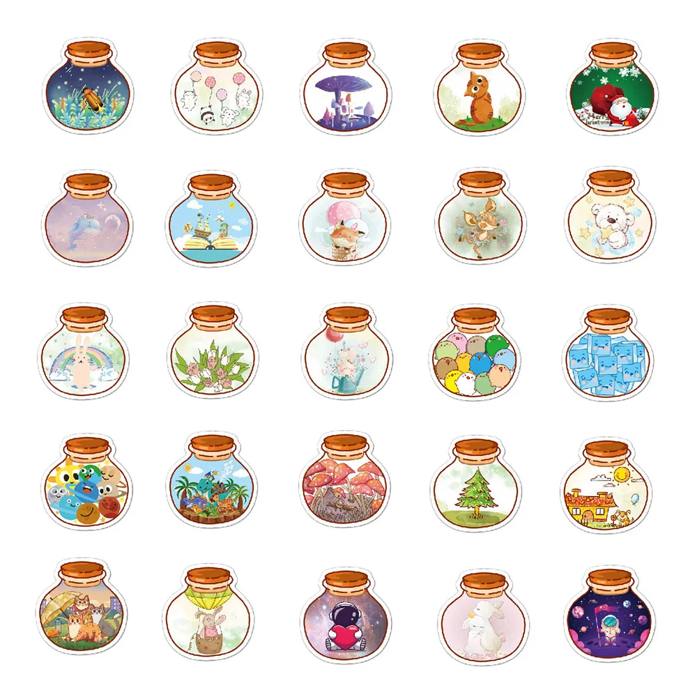 103050pcs cute the world in a bottle animal graffiti stickers cartoon decals scrapbook diary phone laptop sticker for kid toy free global shipping