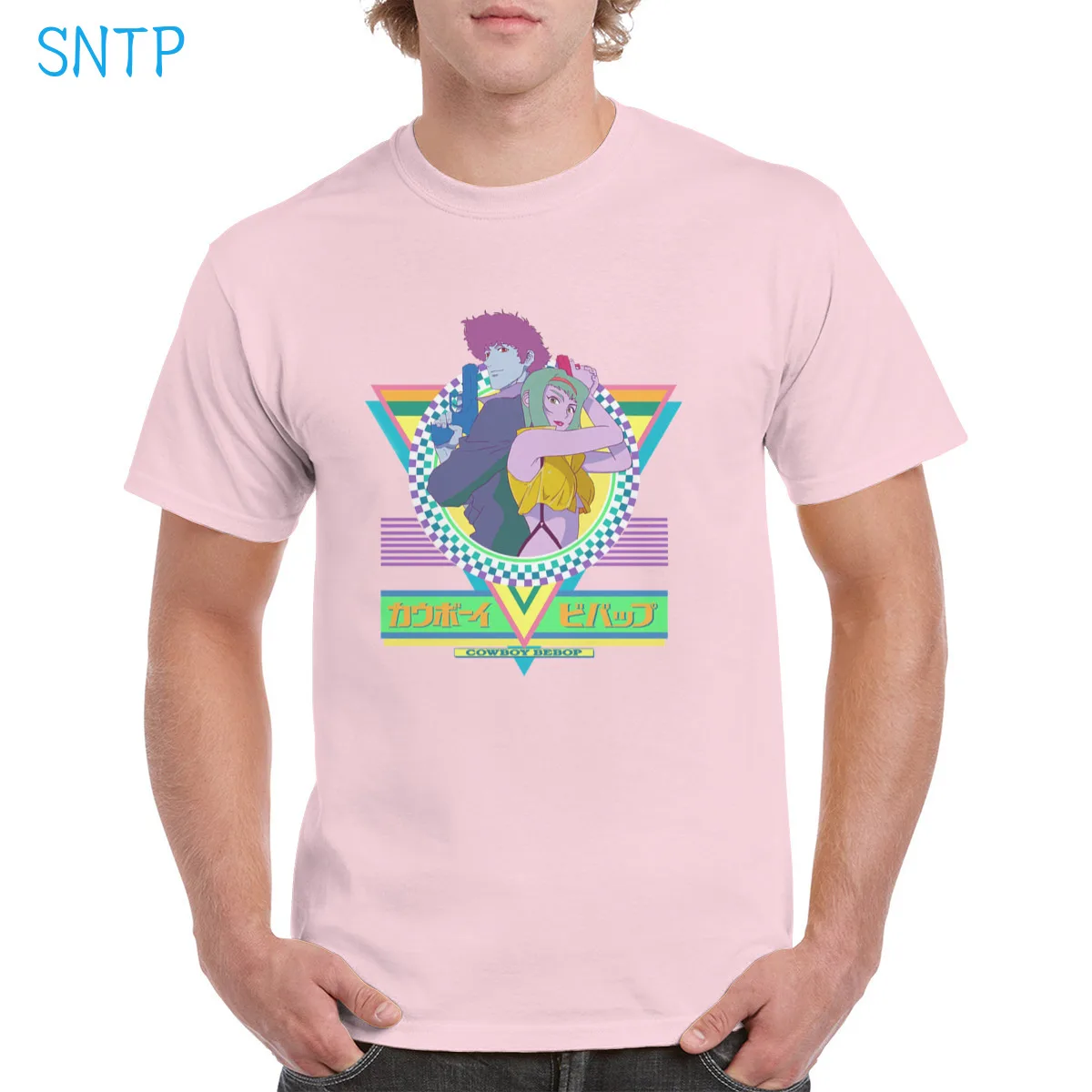 

Spike Spiegel and Faye Valentine Retro t shirt Cotton Cool graphics Top Multicolor T-shirt Female/Man