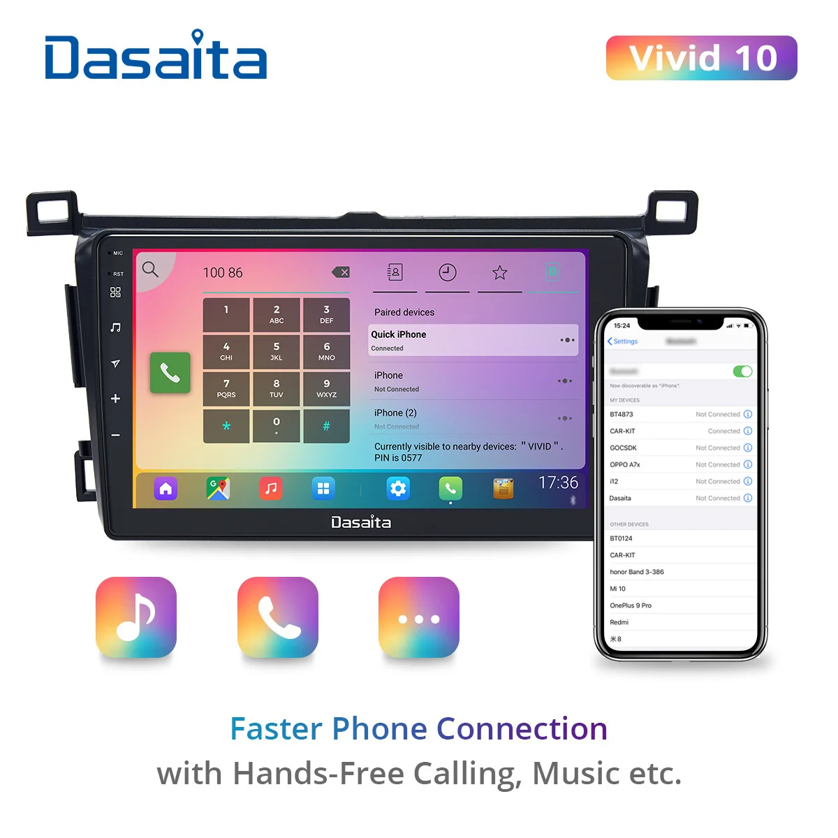 

Dasaita For Toyota RAV4 2012 2013 2014 2015 2016 2017 Car radio android 9" IPS Multi Touch Screen Navigation 1280*720 IPS PC DSP