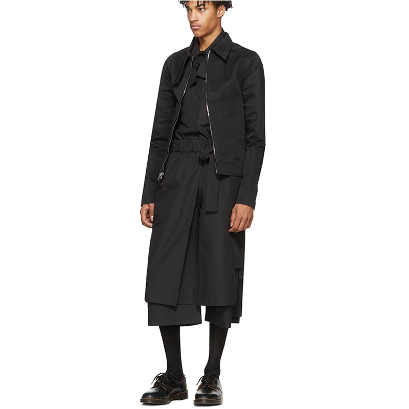 Новинка весна-лето мужские Многослойные разборные брюки и шорты черная супер