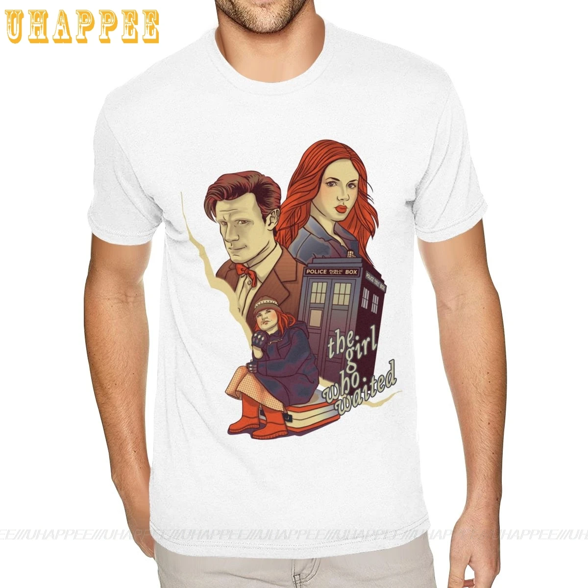 Футболка мужская с принтом девушка которая ждала доктора мягкая хлопковая