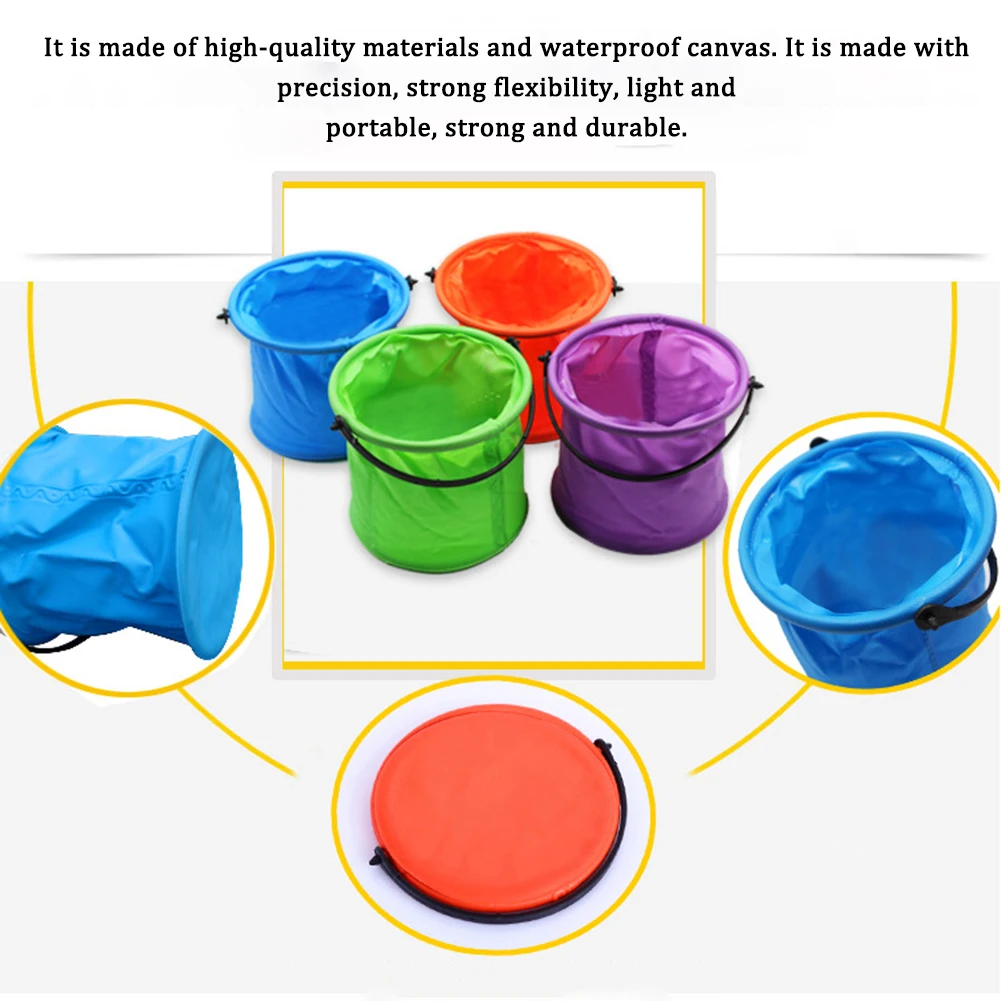 

Folding Bucket Plastic Washing Bucket Art Painting Camping Buckets Bag Travel Tool Outdoor Supplies