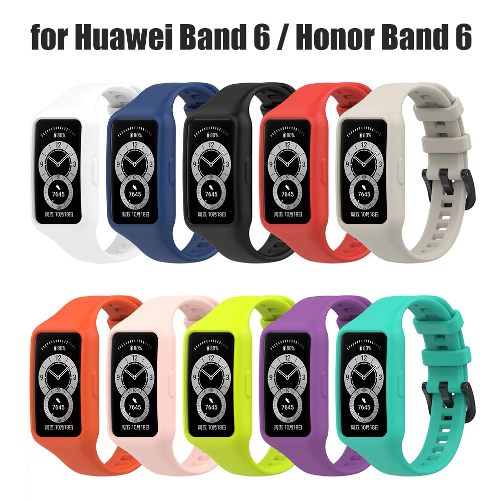 

Силиконовый ремешок Браслет Для Huawei Band 6 / Honor Band6 ремешок для часов браслет de montre Correa de reloj pasek do zegarka силикагель