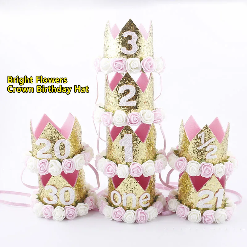 Шляпы для вечеринки по случаю Дня рождения девочек Цветочная корона принцессы