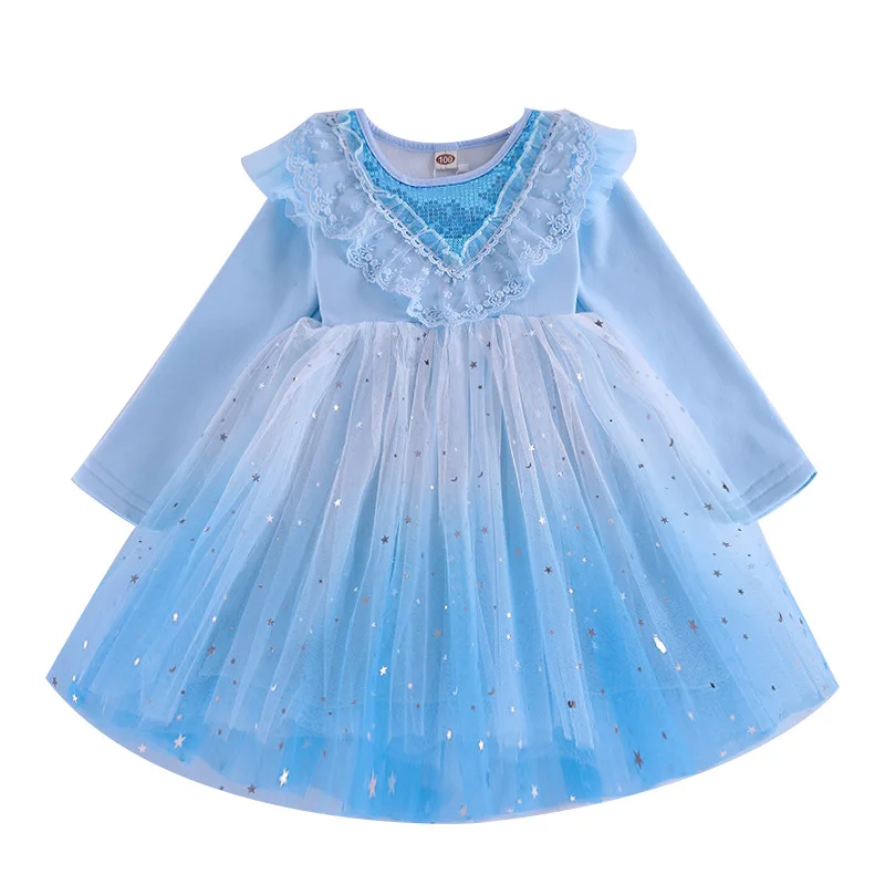 Новинка искусственное платье модный костюм для детей платья Анны шапки девочек