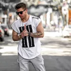 Футболка мужская без рукавов, хлопок, Повседневная Модная приталенная, для спортзала, фитнеса, бодибилдинга, воркаута, лето 2021