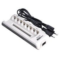 powertrust intelligent 8 slots aa aaa battery charger with led display for aa aaa ni mh ni cd rechargeable batteries
