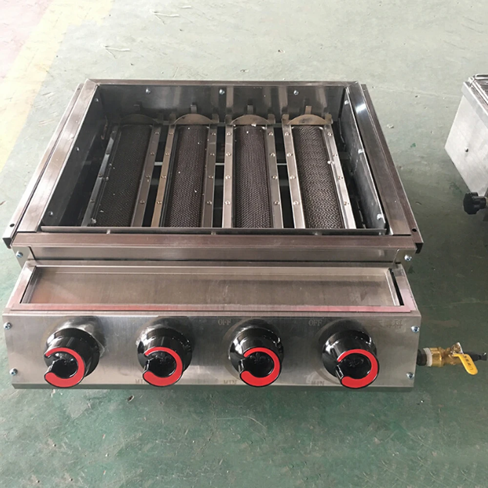 Высококачественный газовый гриль для барбекю с 4 конфорками из нержавеющей стали