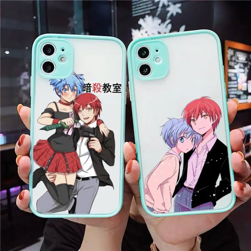 

Assassination Classroom 1 Phone Case For iPhone 12 11 Mini Pro XR XS Max 7 8 Plus X Matte transparent blue Back Cover