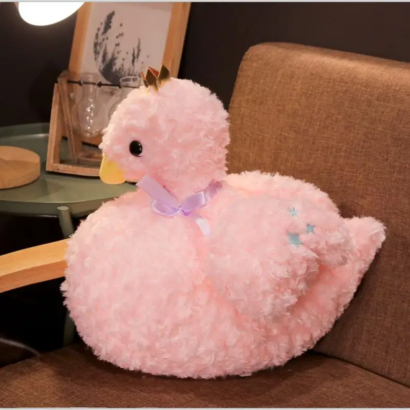 30/40Cm Cute Crown Swan Cotton Animal Pad Nap Pillow Creative Christmas Girls Plush Doll Kid Toy Xmas Gift | Игрушки и хобби
