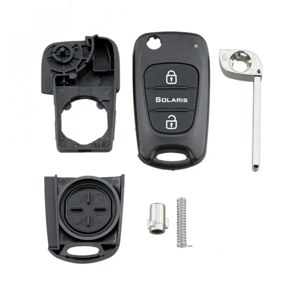 3 Buttons Flip Folding Remote Car Key Case Replacement Blank Fob Shell Fit for Hyundai Solaris 2018 | Автомобили и мотоциклы