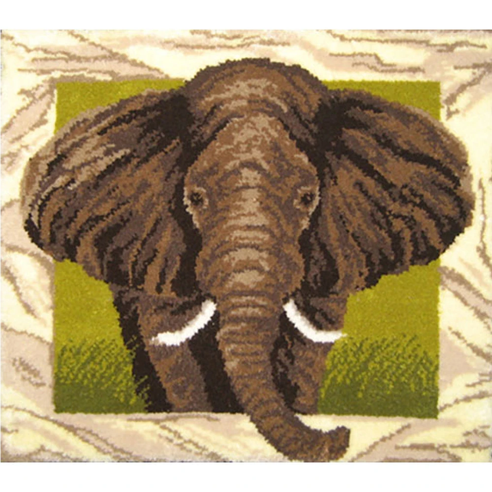 

DIY carpet Canvas embroidery with printed pattern Elephant Latch hook rug kits do it yourself Tapestry Handcrafts Craft kits