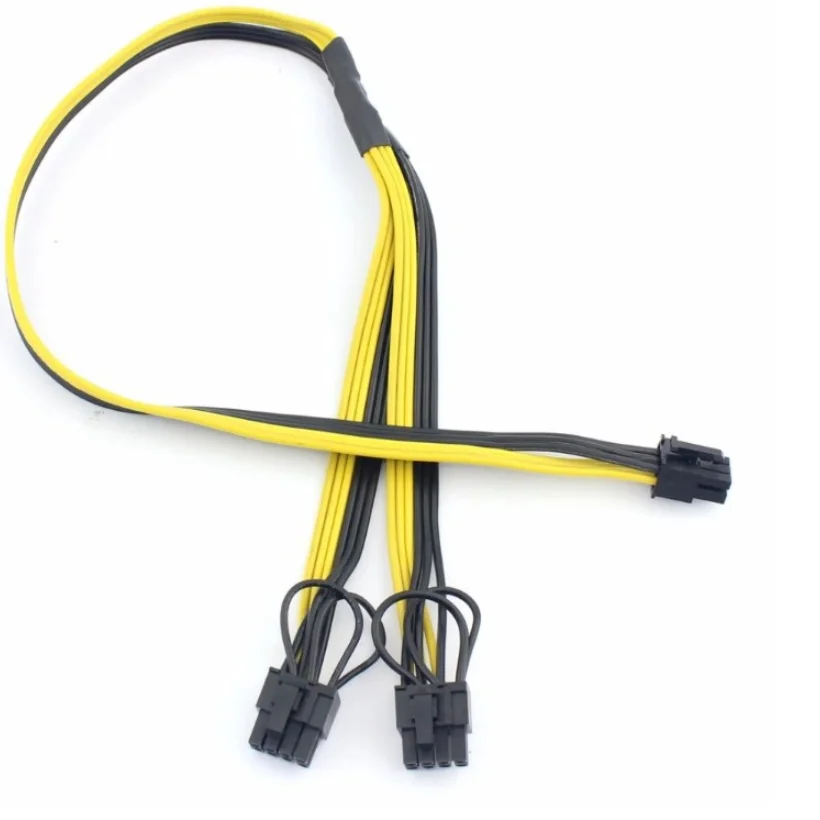 30 см 18AWG PCI E 6 контактный двойной + 2 (6 контактный/8 контактный) разветвитель кабеля