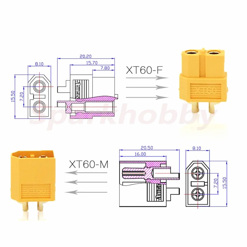 10 шт 5 пар оригинальный amass xt30u xt60 ште