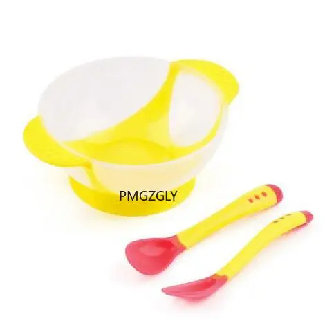 

Baby Feeding Tableware Children Plate Sucker Bowl Toddler Baby Kids Child Feeding Lid Training Bowl with Spoon Learnning Dishes