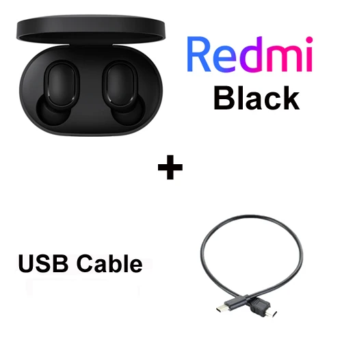 Add cable cable Xiaomi Redmi Airdots, оригинальные беспроводные наушники Xiaomi, TWS, глобальная версия, голосовые Bluetooth 5,0, шумоподавление с микрофоном - Цвет: Add cable cable