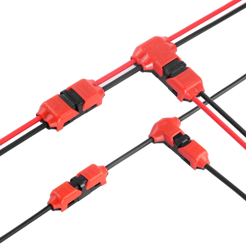 

5 шт. 1/2 Pin I T-образные быстроразъемные соединители для проводов 22-18AWG для светодиодной ленты, автомобильный беспаяльный низковольтный электр...