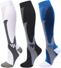 Компрессионные носки подходят для спорта, черные Компрессионные носки, защита от усталости, облегчение боли, высокие чулки до колена для мужчин, женщин, мужчин