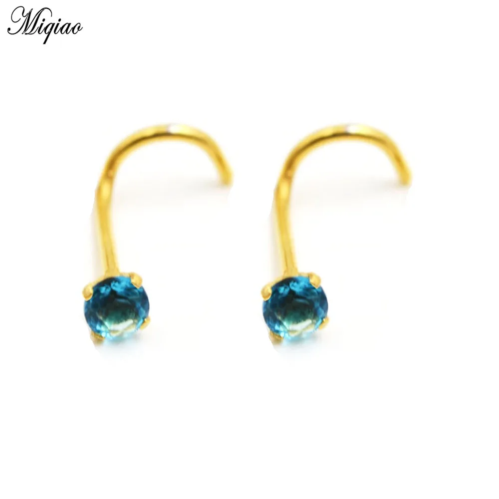 

Miqiao 2pcs 3mm Stainless Steel Hypoallergenic Round Curved S Nose Nail Piercing Jewelry