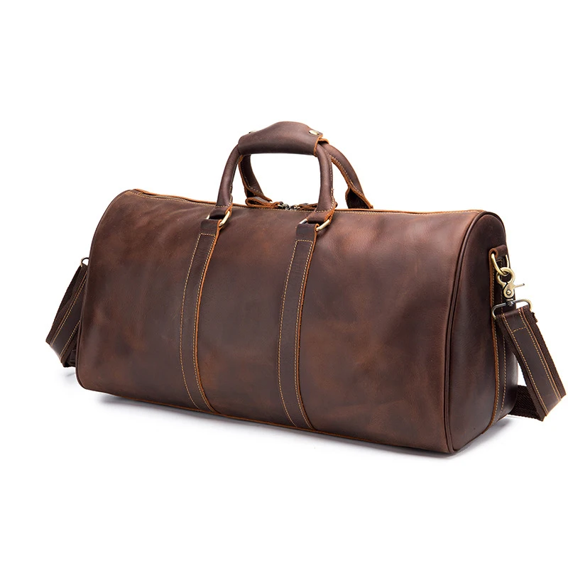 Дорожные спортивные сумки из натуральной кожи для мужчин мягкие натуральные