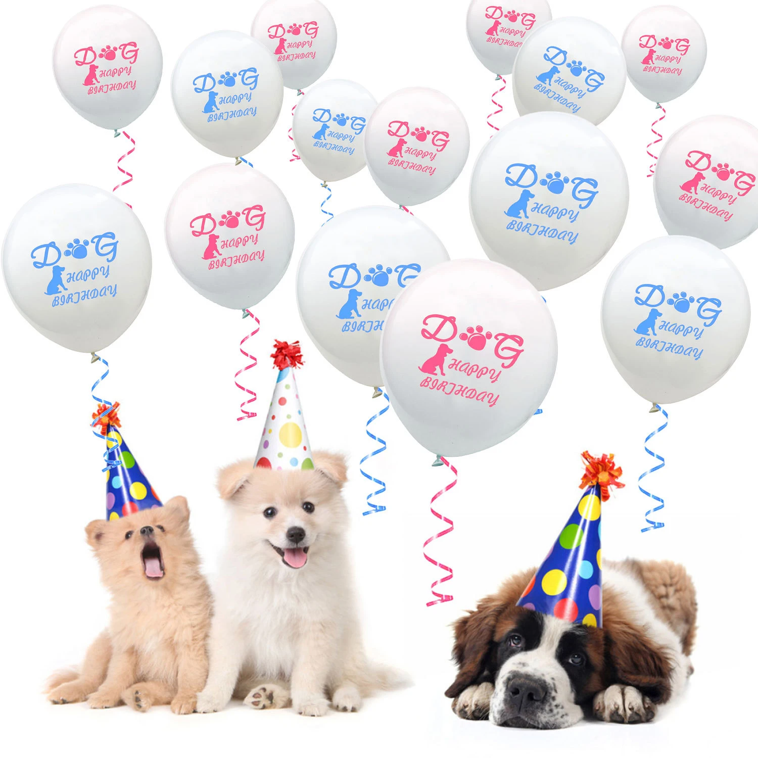 1 комплект 16 дюймов WOOF собака с днем рождения Круглый латексный воздушный шар из